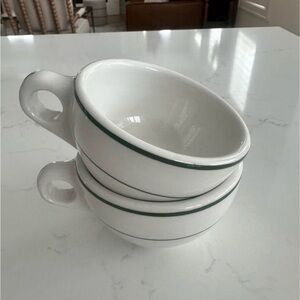 Classic White Ceramic Ralph Lauren INSPIRED with Green Trim